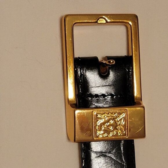 Anne Klein Black Textured Genuine Leather Belt SZ SM - Picture 3 of 6